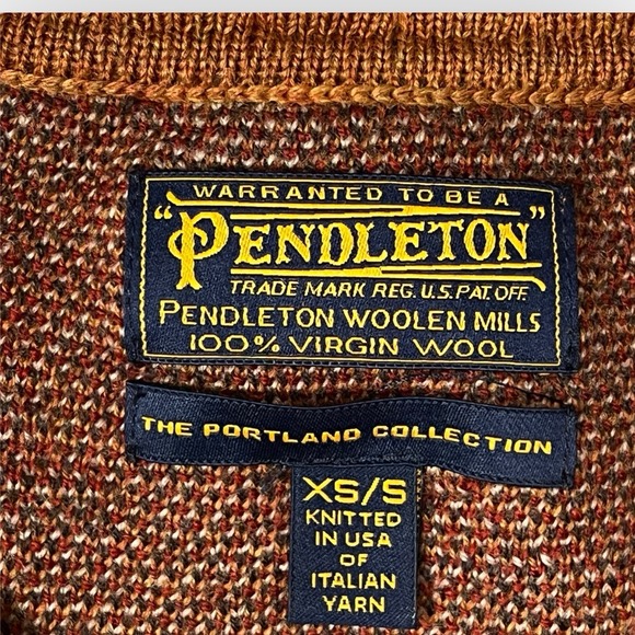 PENDLETON Brown Ashcreek Aztec Virgin Wool Tie Anthropologie Poncho sz XS / S - Picture 6 of 15